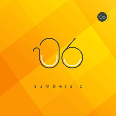 basamaklı sayı 06 logo simge, geometrik kurumsal kimlik, vektör çizim