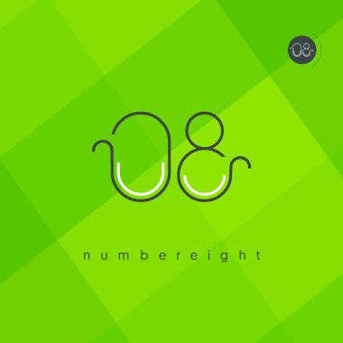 basamaklı sayı 08 logo simge, geometrik kurumsal kimlik, vektör çizim