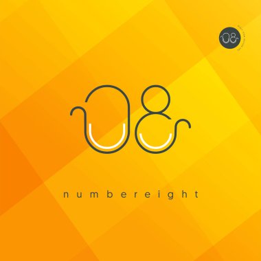 basamaklı sayı 08 logo simge, geometrik kurumsal kimlik, vektör çizim