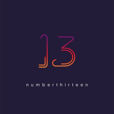 basamak sayısı 13 logo simge, geometrik kurumsal kimlik, vektör çizim