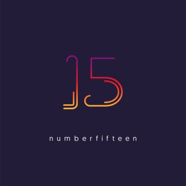 basamak sayısı 15 logo simge, geometrik kurumsal kimlik, vektör çizim