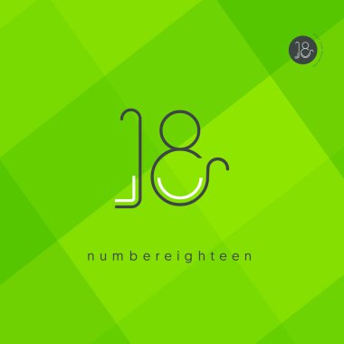 basamak sayısı 18 logo simge, geometrik kurumsal kimlik, vektör çizim