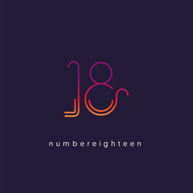 basamak sayısı 18 logo simge, geometrik kurumsal kimlik, vektör çizim