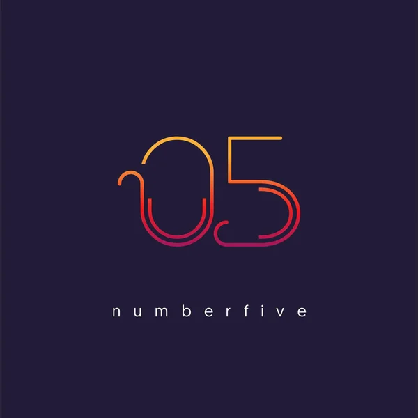 Número Dígito Icono Del Logotipo Identidad Corporativa Geométrica Ilustración Vectorial — Vector de stock