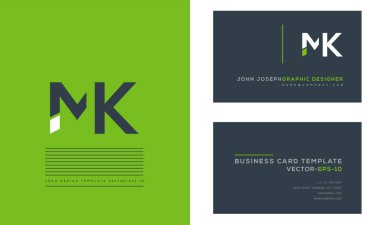 logo joint Mk for Business Card Template, Vector clipart