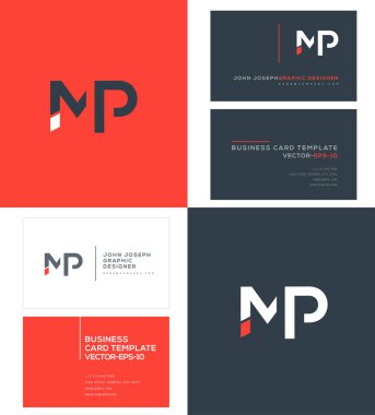 logo joint Mp for Business Card Template, Vector clipart