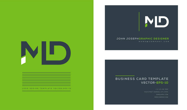 logo joint Md for Business Card Template, Vector