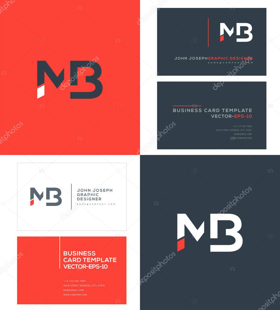 logo joint Mb for Business Card Template, Vector