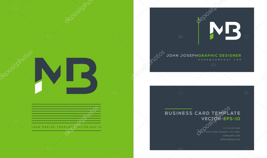 logo joint Mb for Business Card Template, Vector