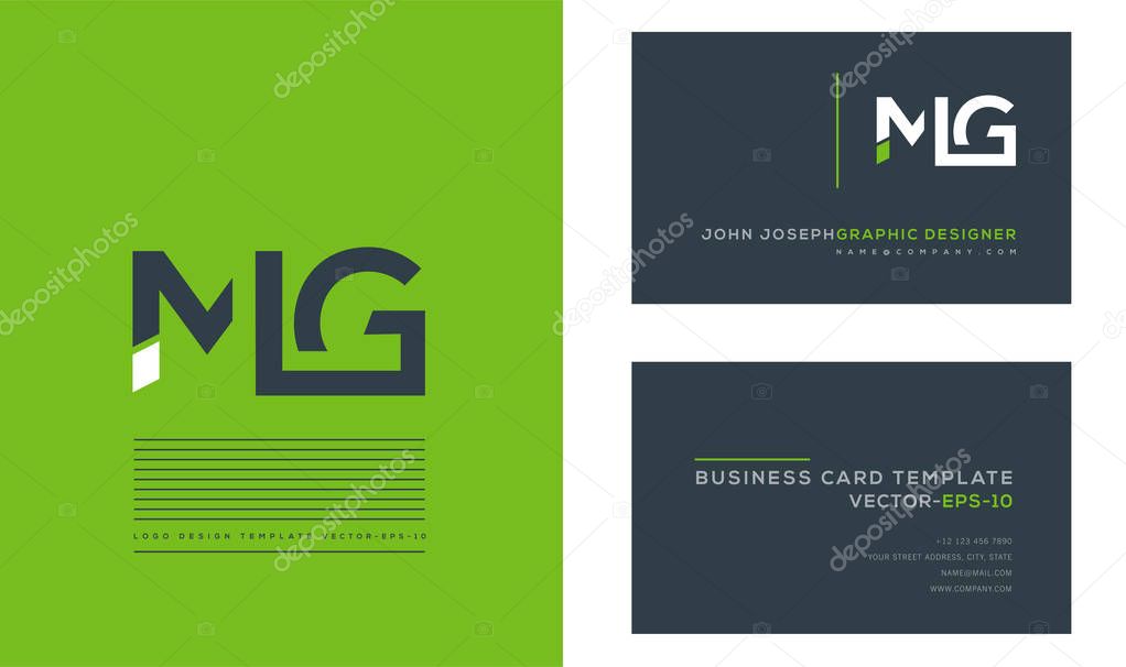 logo joint Mg for Business Card Template, Vector