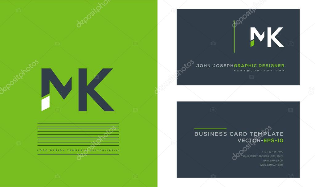 logo joint Mk for Business Card Template, Vector