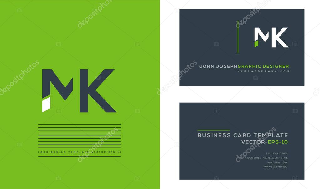 Logo joint Mk for Business Card Template, Vector