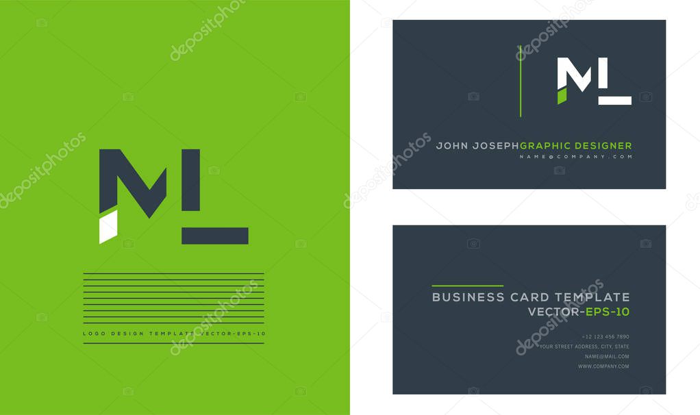 Logo joint Ml for Business Card Template, Vector