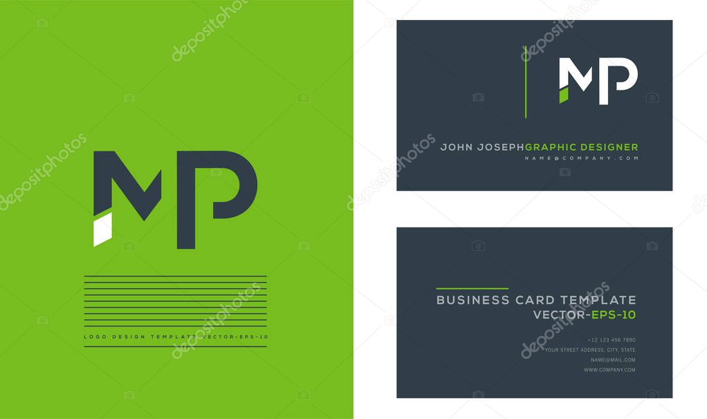 logo joint Mp for Business Card Template, Vector