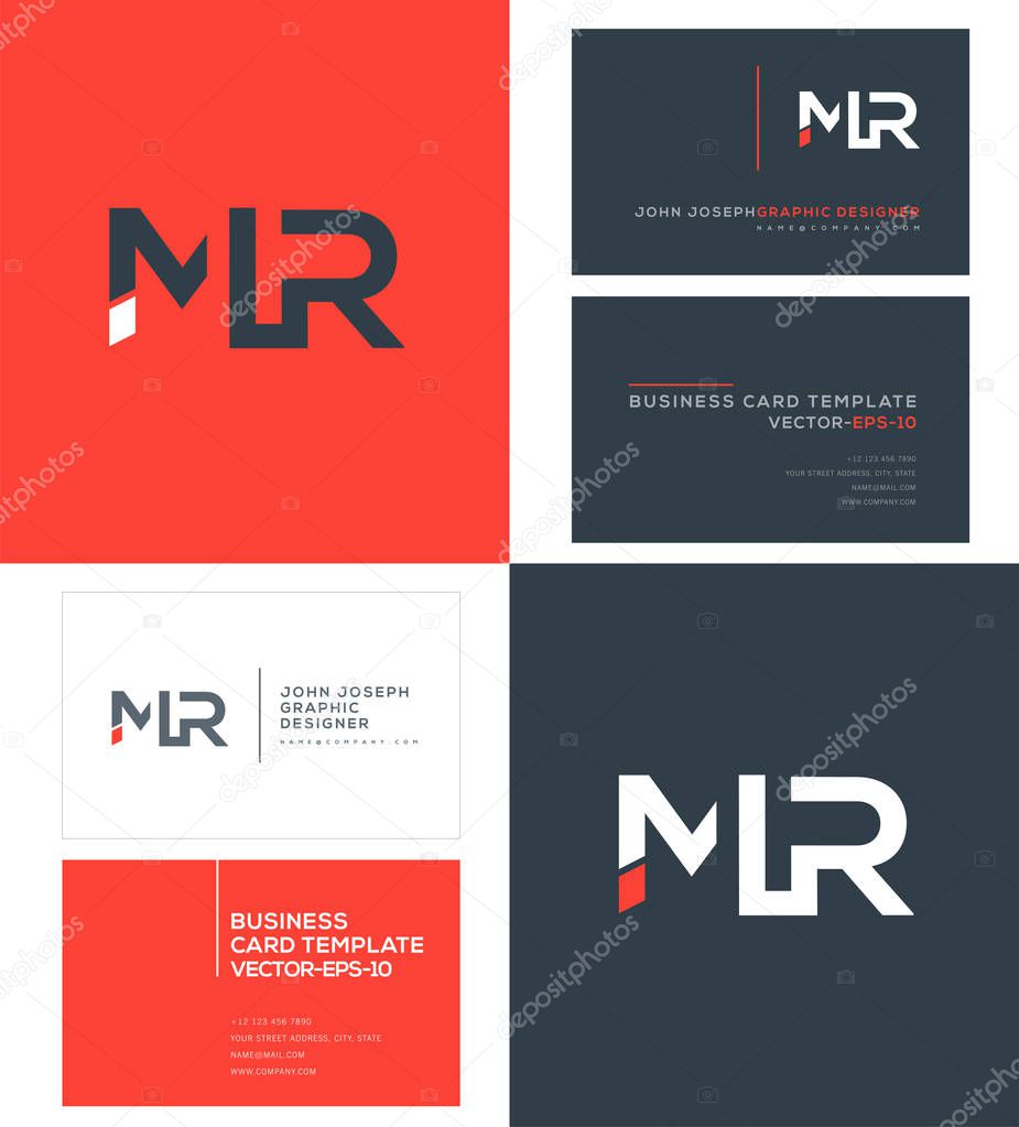 logo joint Mr for Business Card Template, Vector