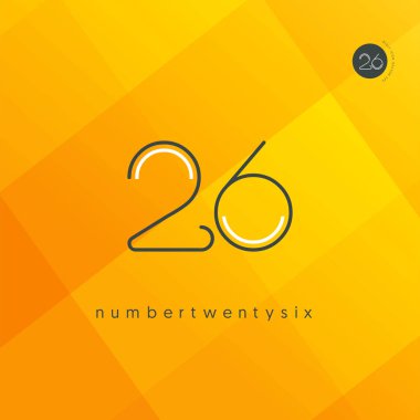 satır basamak 26 numara logo simge, geometrik kurumsal kimlik, vektör çizim
