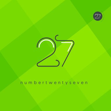 satır rakam 27 Sayı logo simge, geometrik kurumsal kimlik, vektör çizim