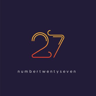 satır rakam 27 Sayı logo simge, geometrik kurumsal kimlik, vektör çizim