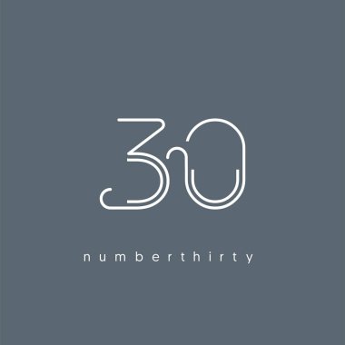 Yıldönümü logo 30 simge, geometrik kurumsal kimlik, vektör çizim