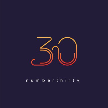 Yıldönümü logo 30 simge, geometrik kurumsal kimlik, vektör çizim