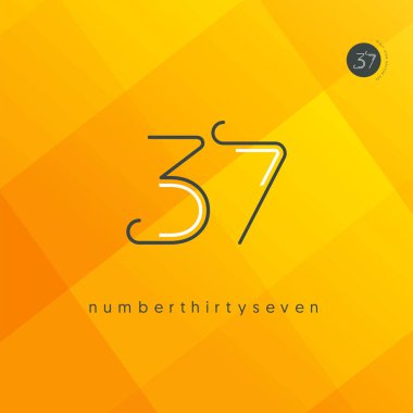 Yıldönümü logo 37 simge, geometrik kurumsal kimlik, vektör çizim