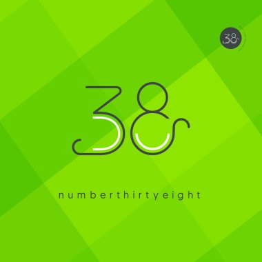 Yıldönümü logo 38 simge, geometrik kurumsal kimlik, vektör çizim