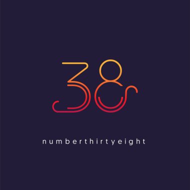 Yıldönümü logo 38 simge, geometrik kurumsal kimlik, vektör çizim