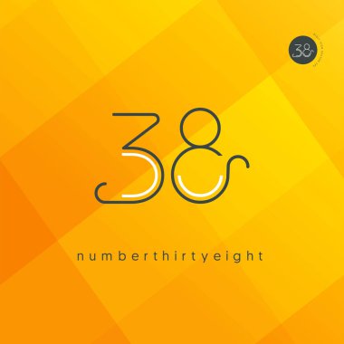 Yıldönümü logo 38 simge, geometrik kurumsal kimlik, vektör çizim