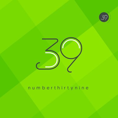 Yıldönümü logo 39 simge, geometrik kurumsal kimlik, vektör çizim