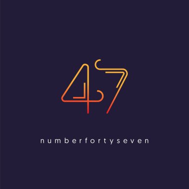 Yıldönümü logo 47 simge, geometrik kurumsal kimlik, vektör çizim