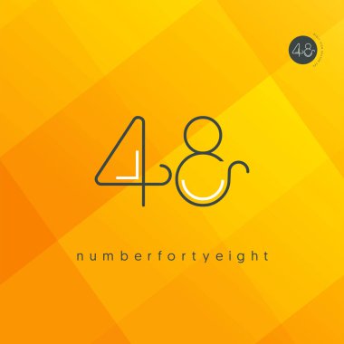 Yıldönümü logo 48 simge, geometrik kurumsal kimlik, vektör çizim