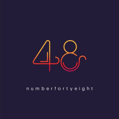 Yıldönümü logo 48 simge, geometrik kurumsal kimlik, vektör çizim