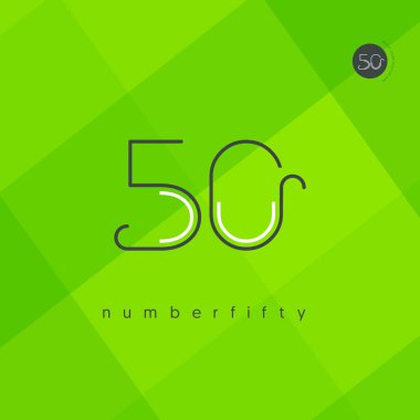 Yıldönümü logo 50 simge, geometrik kurumsal kimlik, vektör çizim