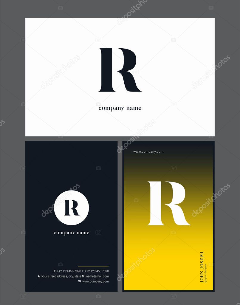 Geometric icon R, business template