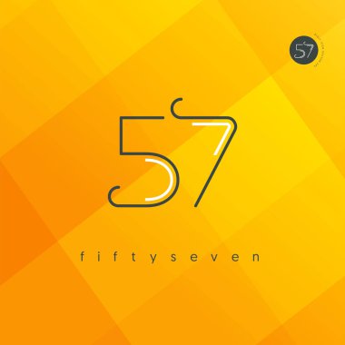 Modern 57 dijital numara logo simge, geometrik kurumsal kimlik, vektör çizim