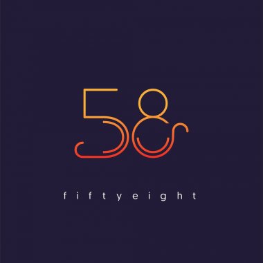 Modern 58 dijital numara logo simge, geometrik kurumsal kimlik, vektör çizim