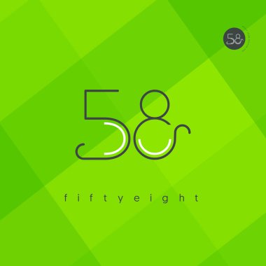 Modern 58 dijital numara logo simge, geometrik kurumsal kimlik, vektör çizim