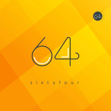 Modern 64 dijital numara logo simge, geometrik kurumsal kimlik, vektör çizim