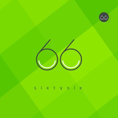 Modern 66 dijital numara logo simge, geometrik kurumsal kimlik, vektör çizim