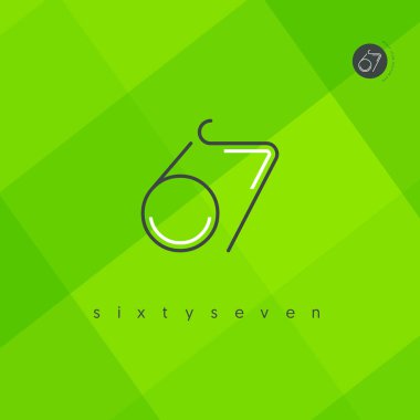 Modern 67 dijital numara logo simge, geometrik kurumsal kimlik, vektör çizim