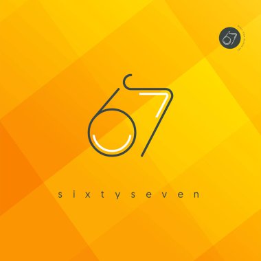 Modern 67 dijital numara logo simge, geometrik kurumsal kimlik, vektör çizim