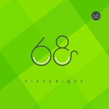 Modern 68 dijital numara logo simge, geometrik kurumsal kimlik, vektör çizim