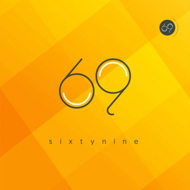 Modern 69 dijital numara logo simge, geometrik kurumsal kimlik, vektör çizim
