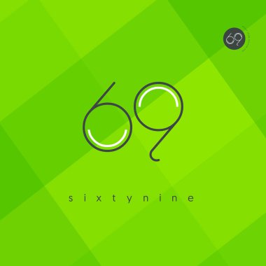 Modern 69 dijital numara logo simge, geometrik kurumsal kimlik, vektör çizim