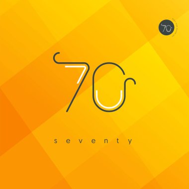 Modern 70 dijital numara logo simge, geometrik kurumsal kimlik, vektör çizim