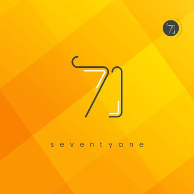 Modern 71 dijital numara logo simge, geometrik kurumsal kimlik, vektör çizim