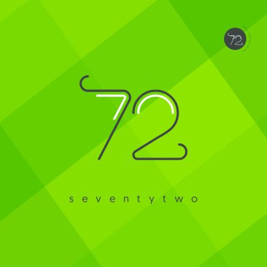 Modern 72 dijital numara logo simge, geometrik kurumsal kimlik, vektör çizim
