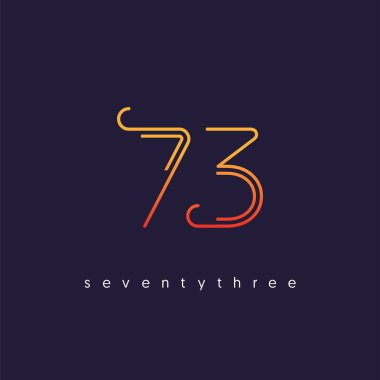 Modern 73 dijital numara logo simge, geometrik kurumsal kimlik, vektör çizim