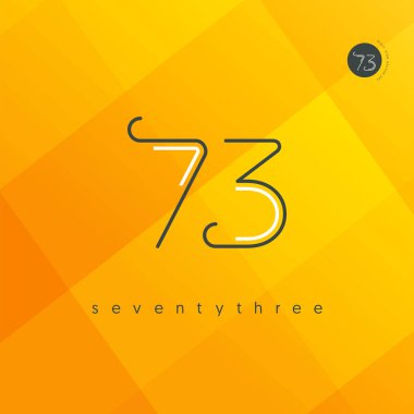 Modern 73 dijital numara logo simge, geometrik kurumsal kimlik, vektör çizim
