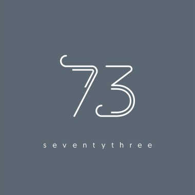 Modern 73 dijital numara logo simge, geometrik kurumsal kimlik, vektör çizim
